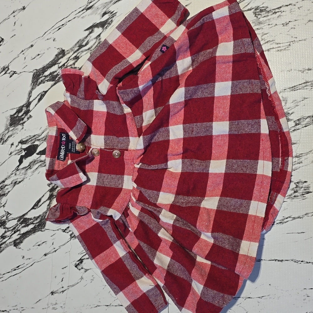 Limited Too Red and White Plaid Kids Shirt